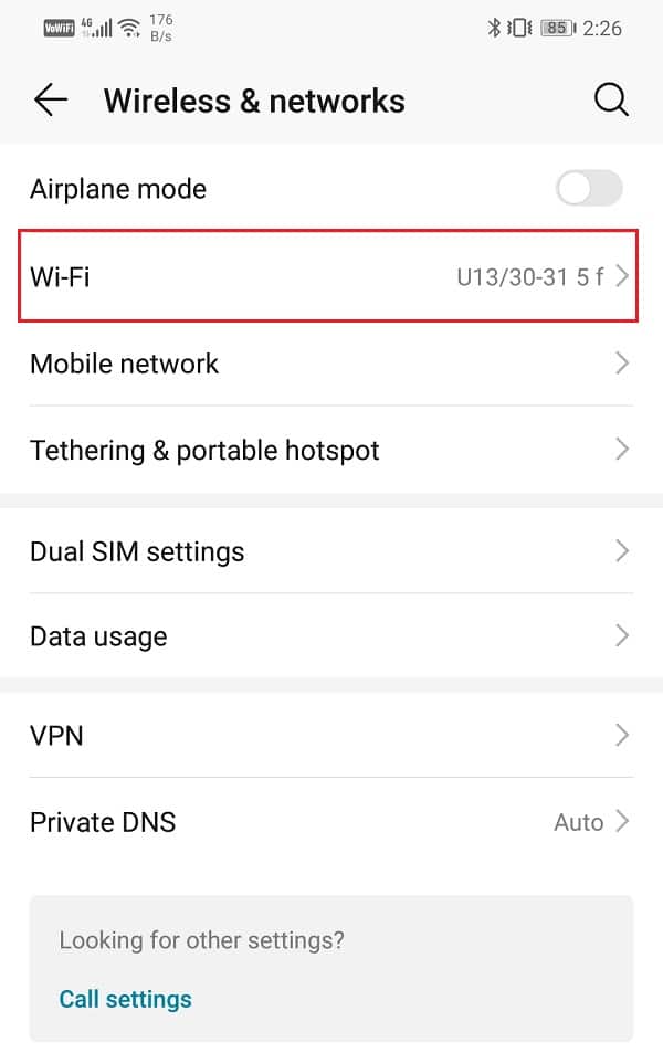 Cliquez sur l'onglet Wi-Fi