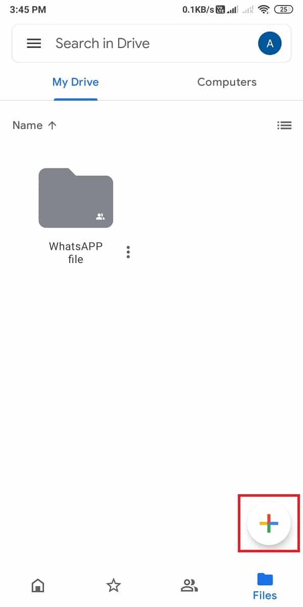 Click on the '+' icon from the bottom. | How To Send Large Video Files On Whatsapp