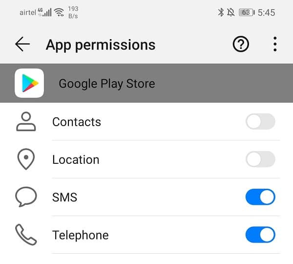 Click on the menu button on the top right-hand side of the screen and select all permissions