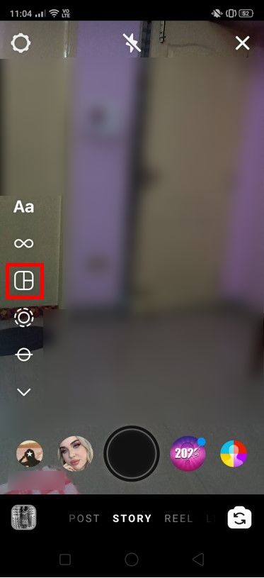 Click on the symbol that resembles a photo collage | How To Add Multiple Photos To Instagram Story?