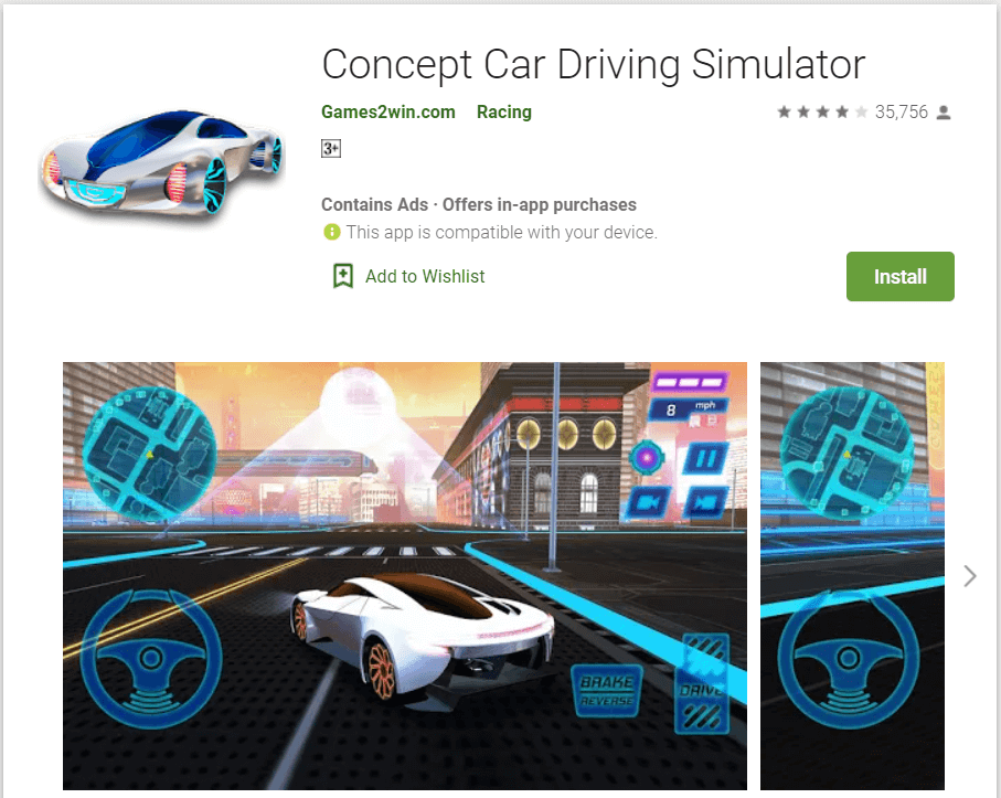 Simulador de conducción de automóviles conceptuales