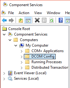 DCOM config in component services