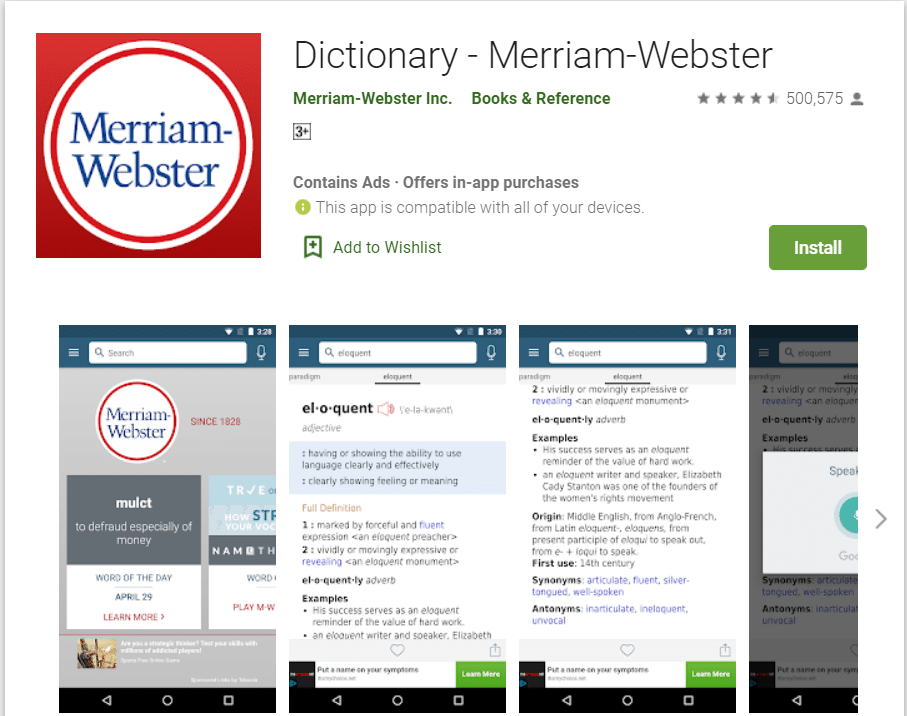 Dictionary - Merriam Webster