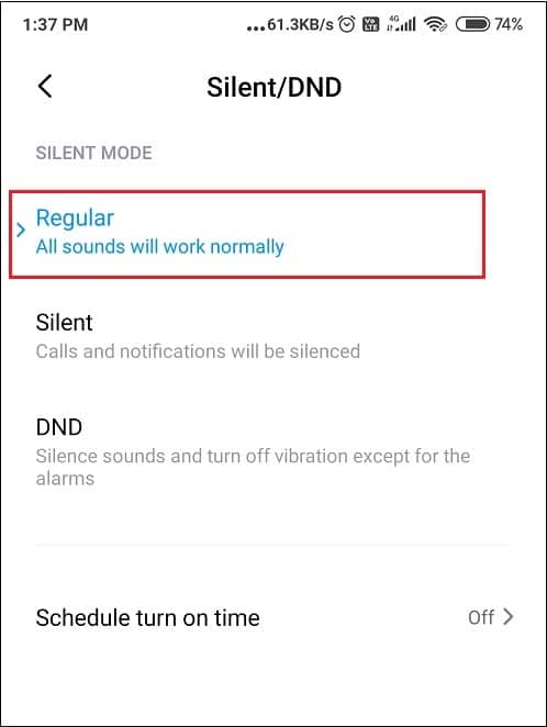 Disable DND on your Android Phone