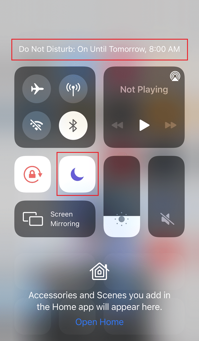 Disable DND via Control Centre | What is Little Moon Next To Text On iPhone?