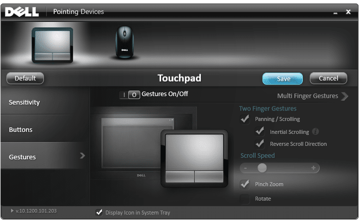 Disable Gesture settings