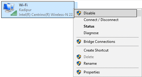 Disable the wifi which can't configure the ip