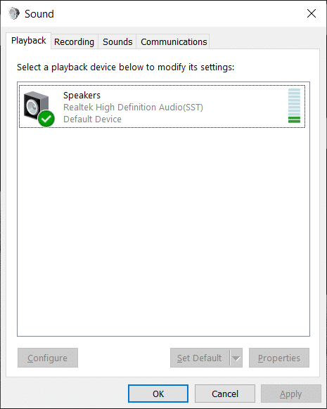 Double click on the Speakers or Headphones (default) | Fix Headphones not working in Windows 10