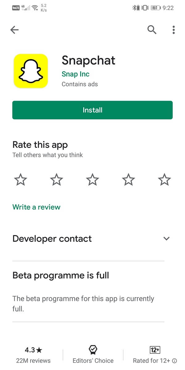 Download and install app again from the Play Store