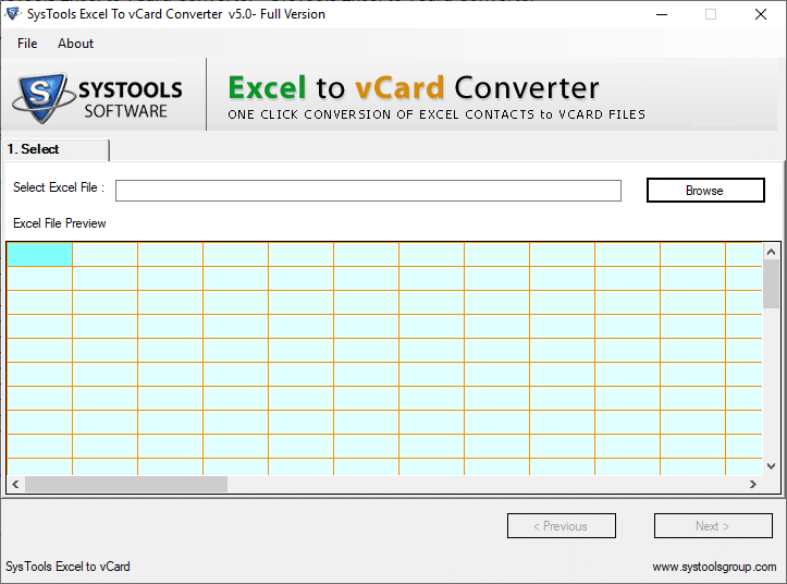 Download and run Excel to vCard Converter