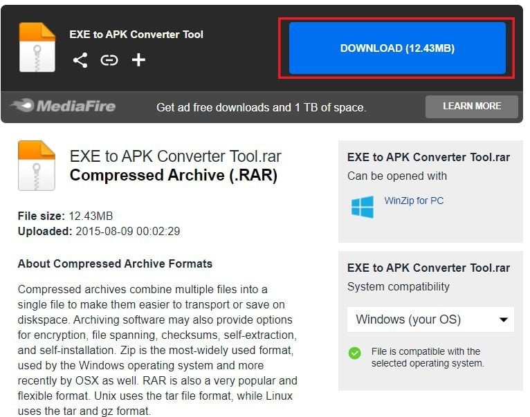 Загрузите программу EXE to APK Converter Tool на свой компьютер | Как конвертировать EXE в APK