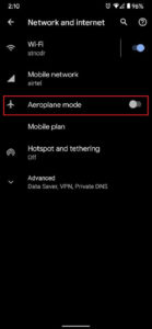 Enable Aeroplane Mode | Fix Cellular Network Not Available for Phone Call