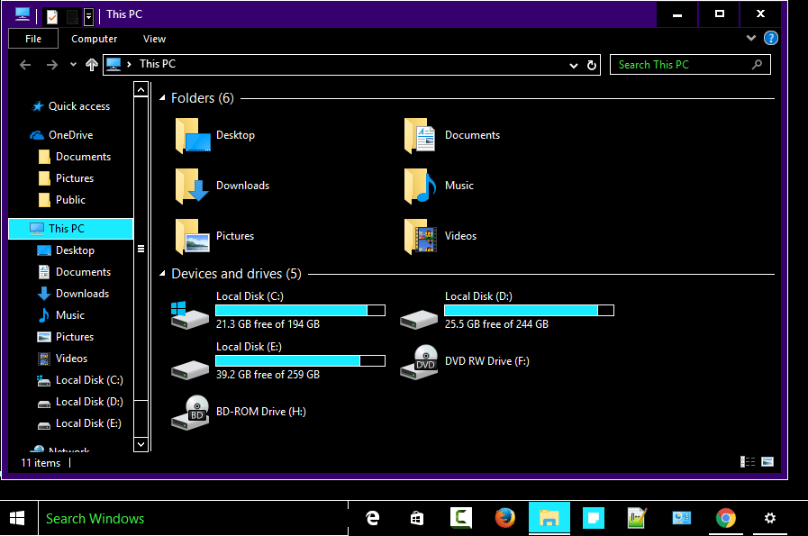 Enable Dark Theme for every Application in Windows 10