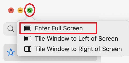 Enter full screen on Mac Google CHrome