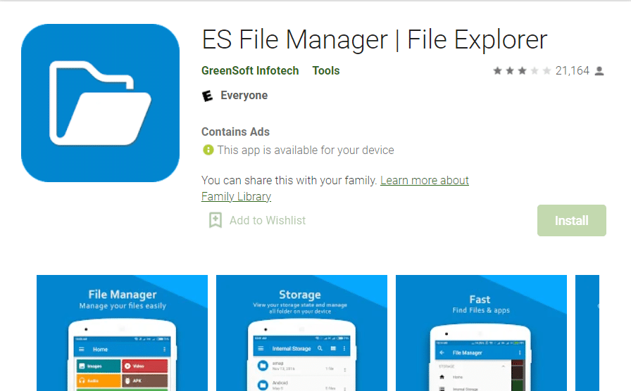 Es file manager google play store