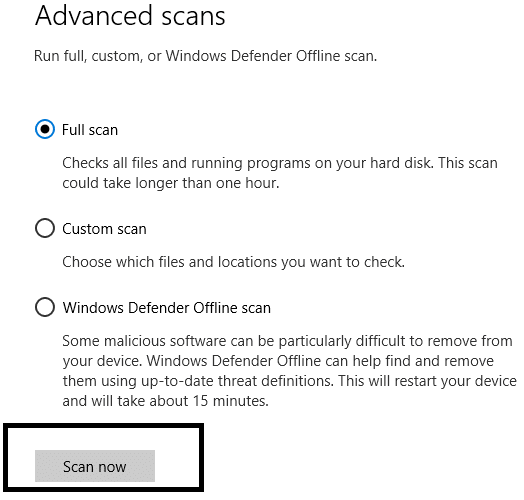 Finally, click on Scan now | Fix Windows 10 Login Problems