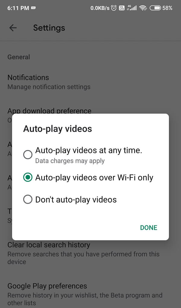 Find the option saying, ‘Auto Update Apps’, and tap on it | Fix Unfortunately the process com.google.process.gapps has stopped error