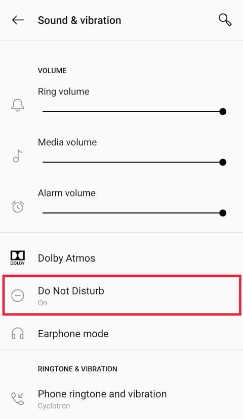 Find ‘Do Not Disturb’ and tap on it