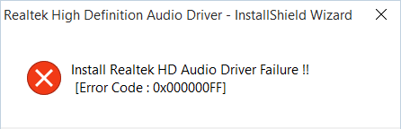 Исправить ошибку установки аудиодрайвера Realtek HD