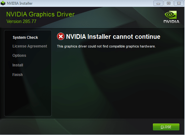Fix NVIDIA Installer Cannot Continue error