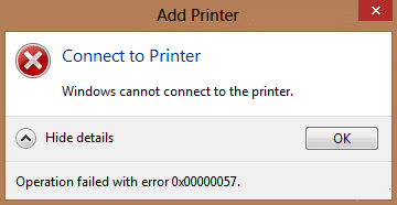 Исправить ошибку установки принтера 0x00000057 [РЕШЕНО]
