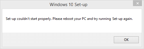 Fix Setup couldn’t start properly. Please reboot your PC and run set up again