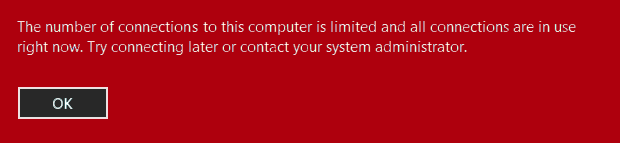 Fix The Number Of Connections To This Computer Is Limited