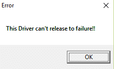 [SOLVED] The driver can’t release to failure error