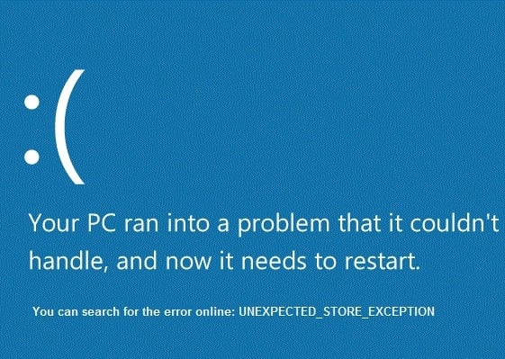 [РЕШЕНО] Неожиданный BSOD исключения магазина в Windows 10