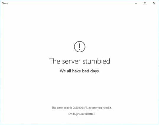 Ayuhon ang Windows Store Error Ang Server Napandol