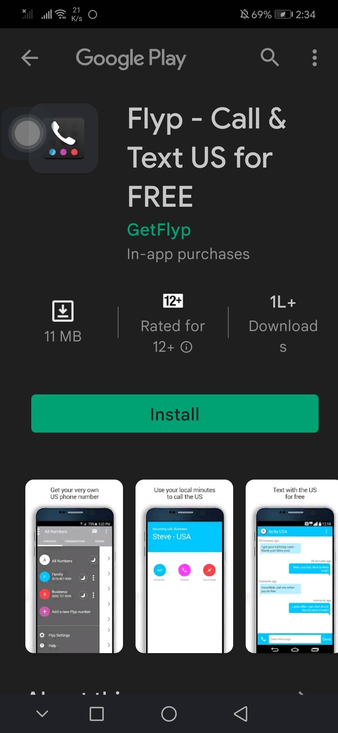 Flyp android app. Top 30 Best Free Second Phone Number App
