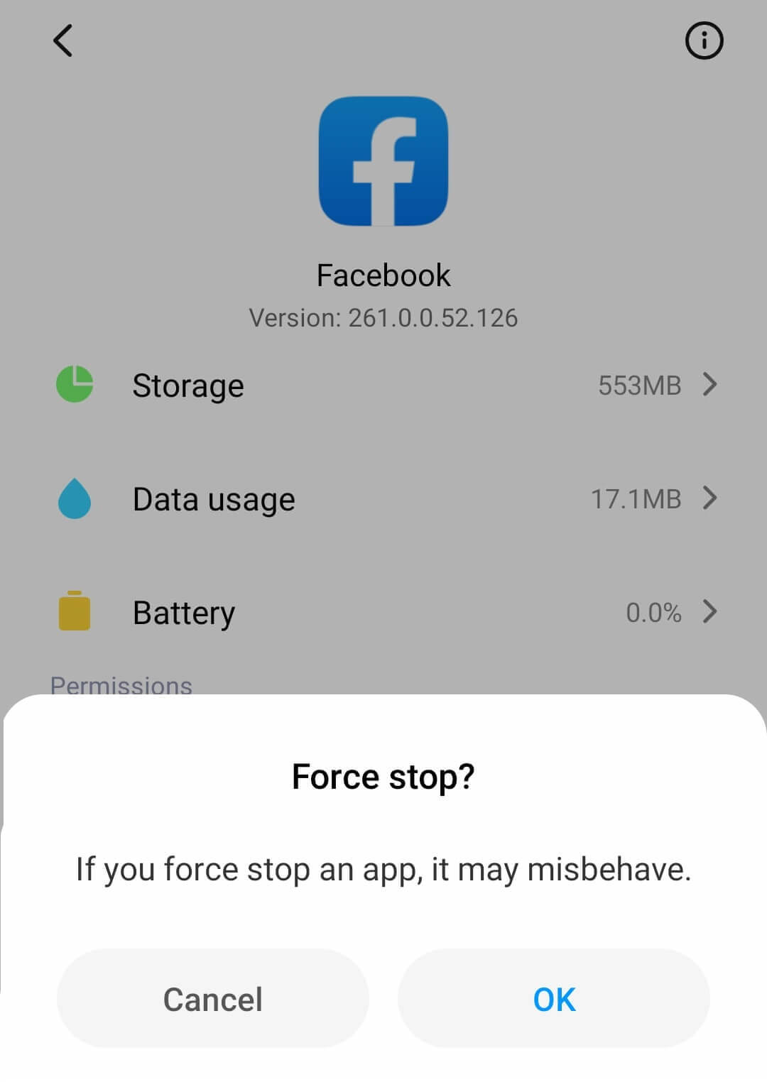 Force stop the App | How to Fix Facebook Dating is not Working