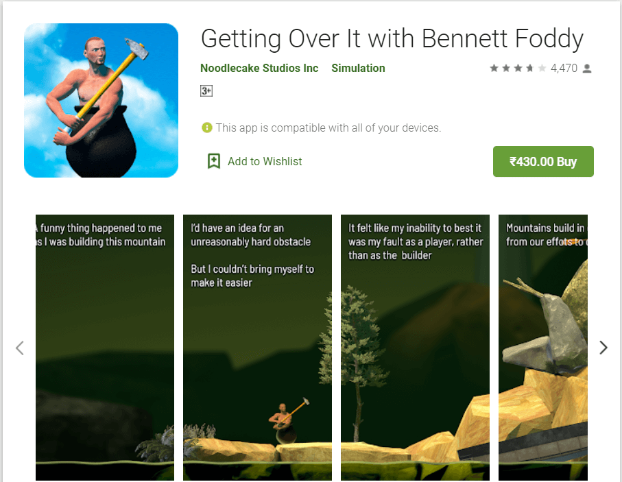 Getting over it with Bennett Foddy | Challenging & Hardest Android Games of 2020