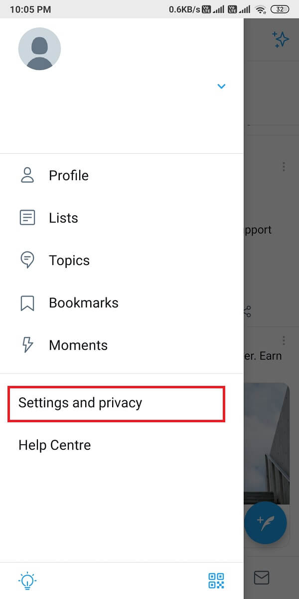 Go to Settings and privacy.