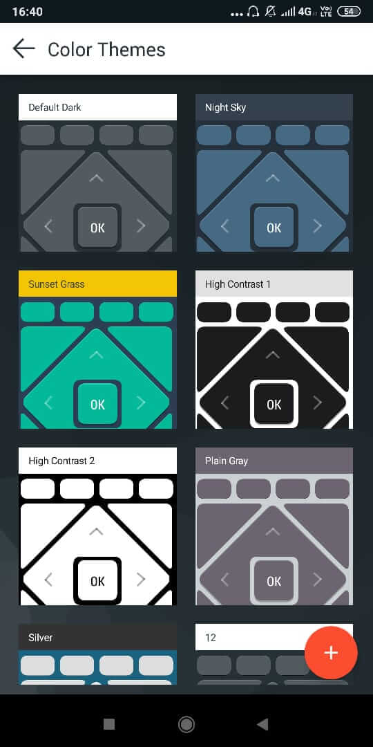 Go to app settings and tap on ‘Color Themes’ | Turn Your Smartphone into a Universal Remote Control