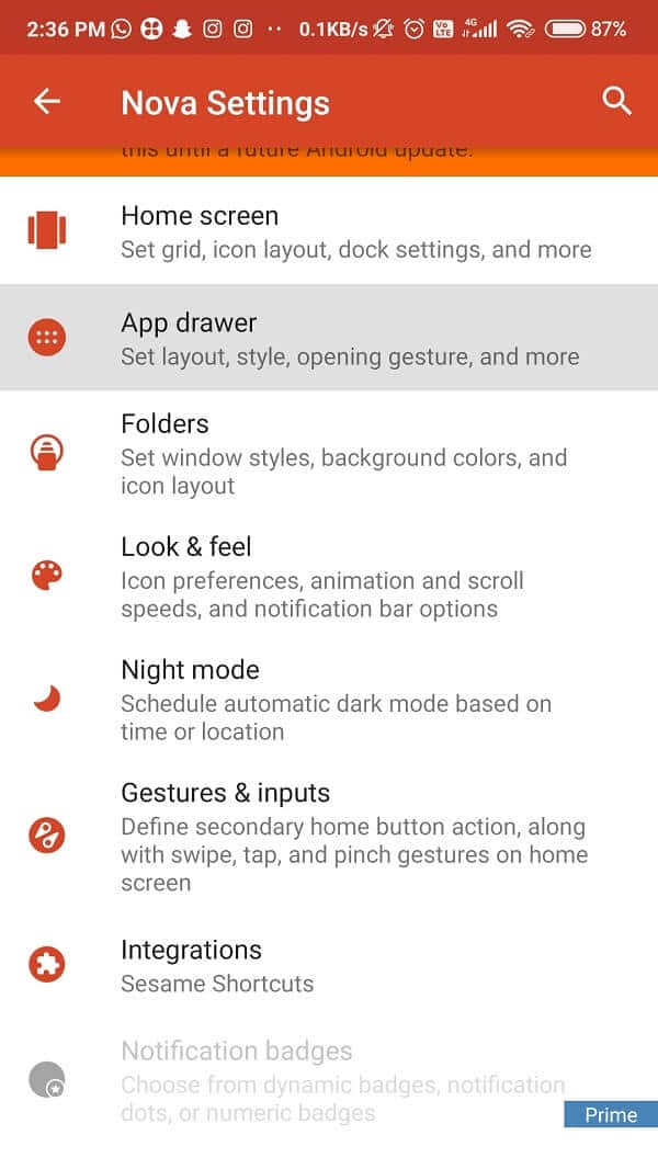 Go to the App Drawer option and click on the Icon Layout button | How to Change Fonts on Android Phone 