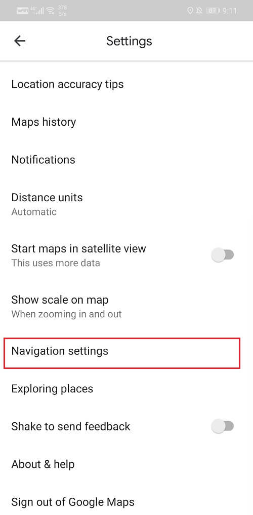 Go to the Navigation Settings section