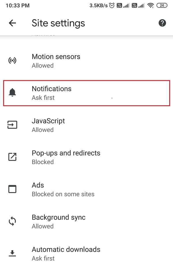 Go to the notifications section | How to get rid of Ads on your Android phone