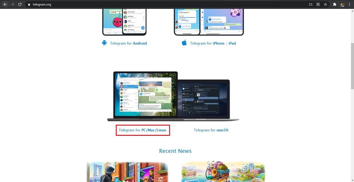Head down to the official page of Telegram and download the software for your Desktop