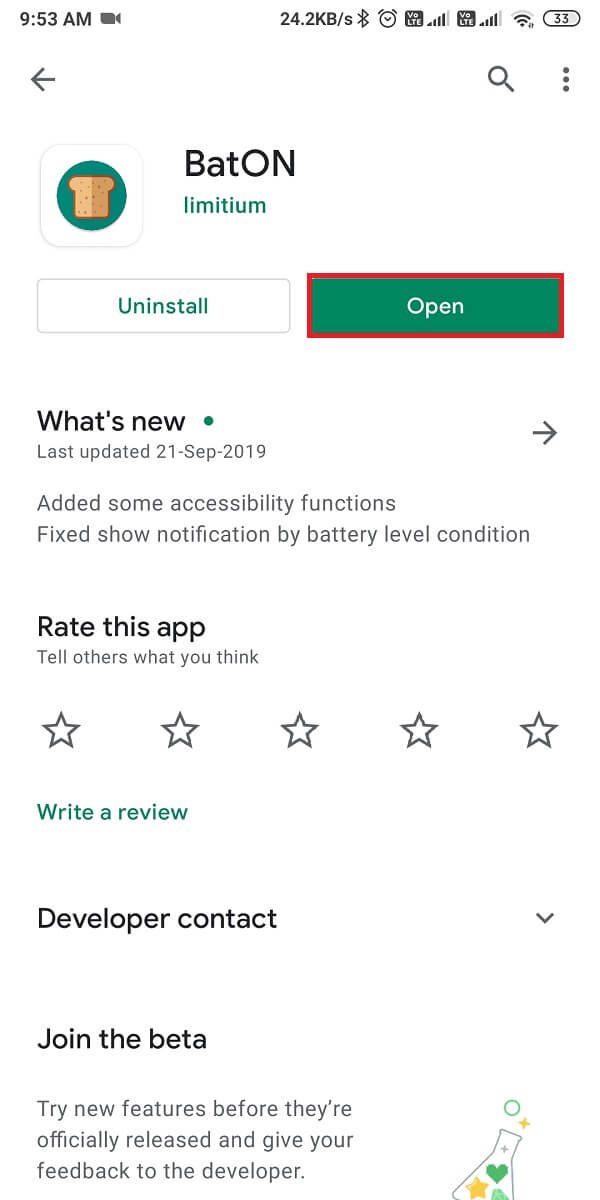 Head to the google play store and install the ‘BatOn’ app on your device.  | How to View Battery Level of Bluetooth Devices Connected to Android Phone