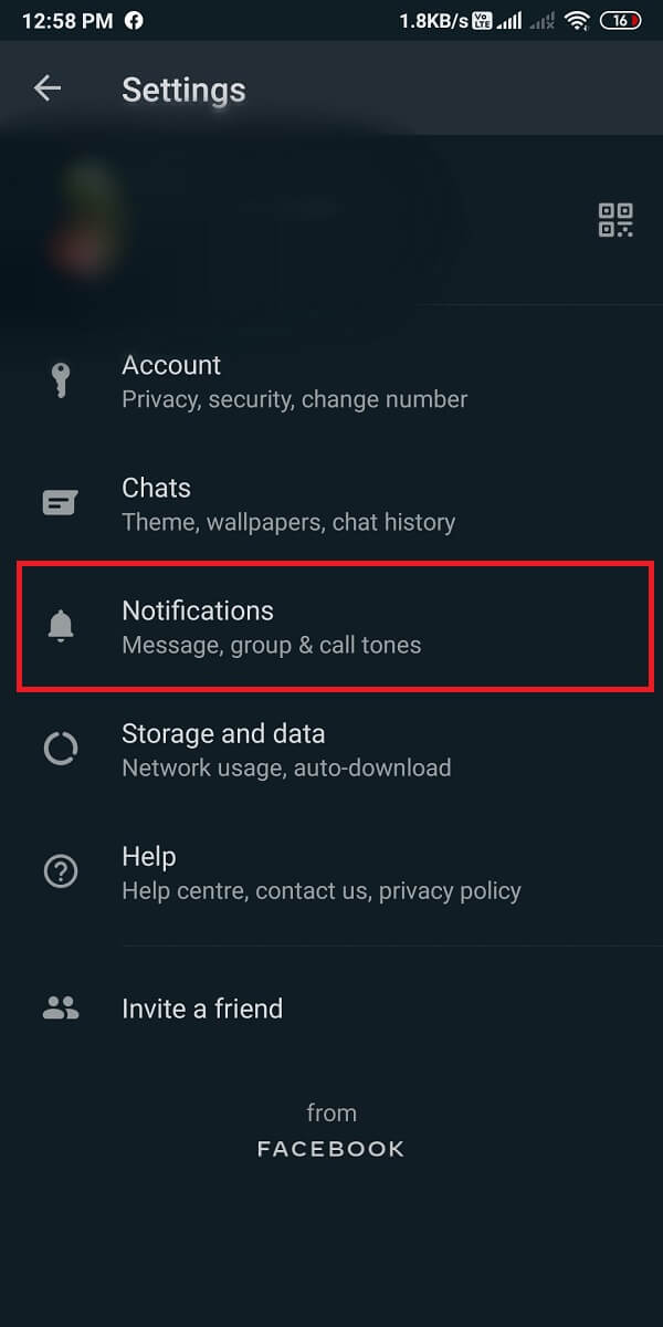 Head to the ‘Notifications’ section. 