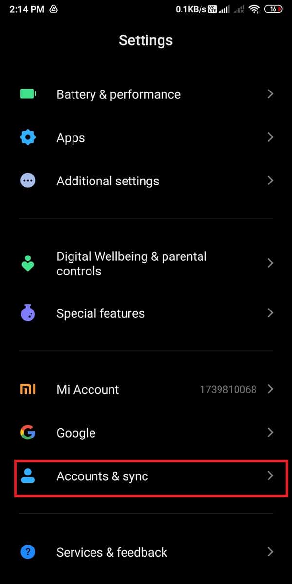 Head to ‘Accounts and sync’ or ‘Accounts.’ | Fix Unable To Download Apps On Your Android Phone