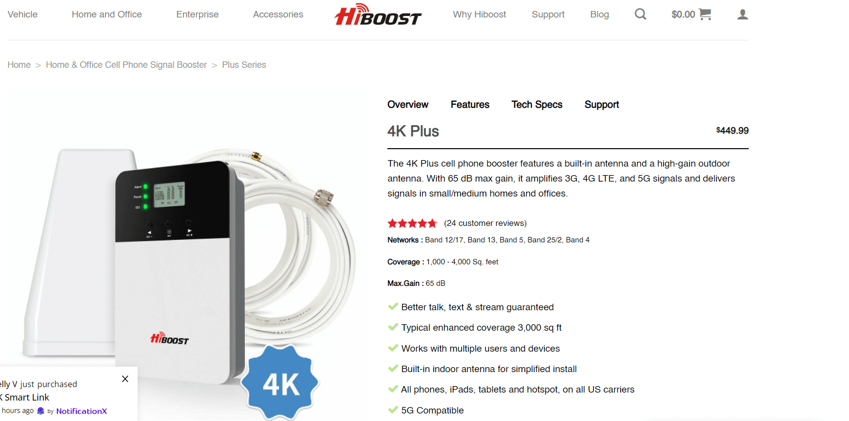 Hiboost Cell Phone Signal Booster