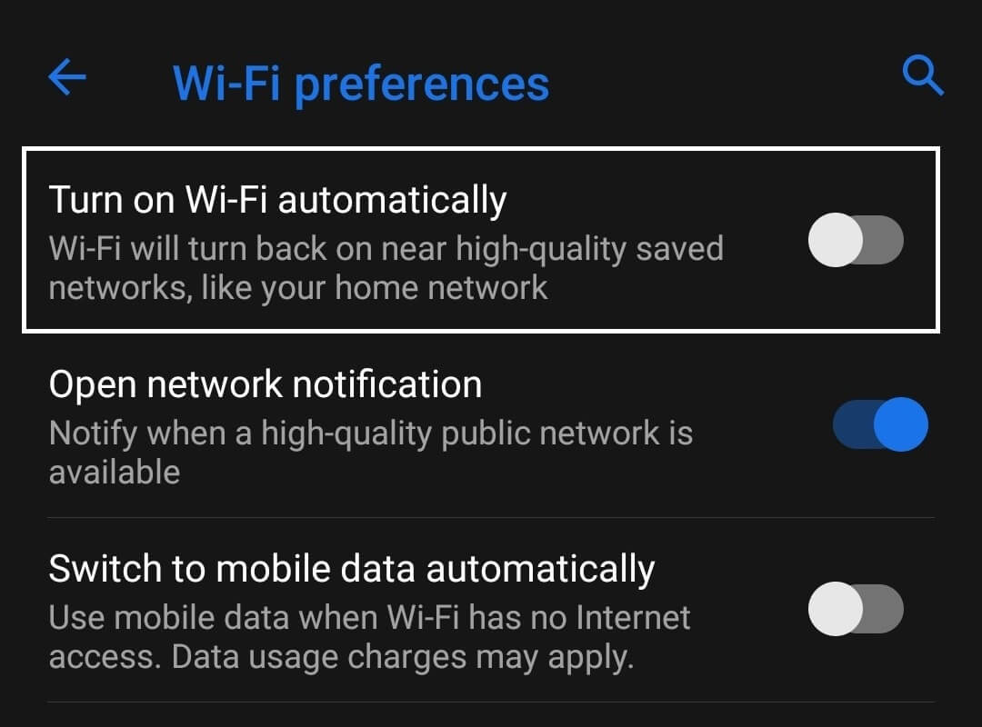 How to Stop Wi-Fi Turn-On Automatically on Android