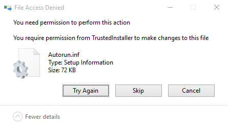 How to delete Autorun.inf file