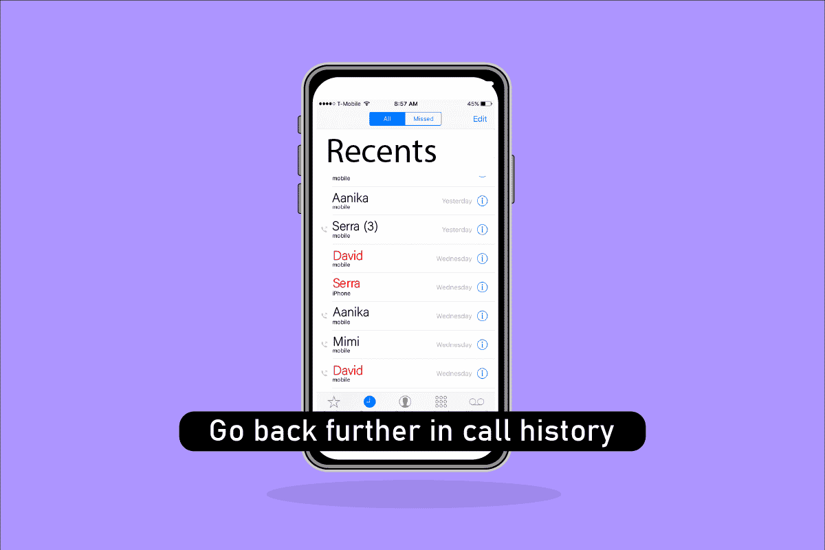 Как вернуться дальше в истории звонков на iPhone