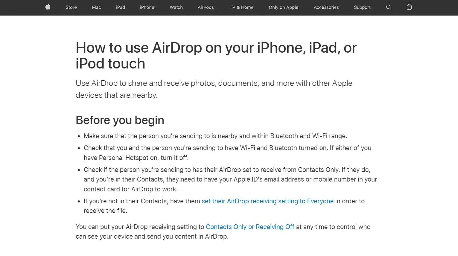 How to use AirDrop feature