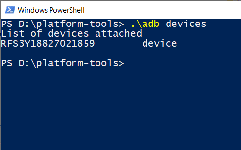In the command window/PowerShell window type the following code