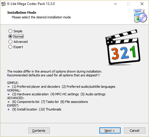 Install K-Lite Mega Codec Pack