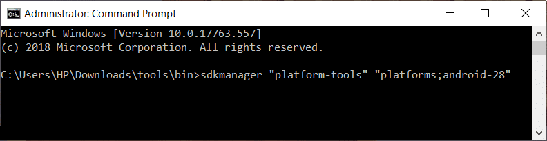 Встановіть командний рядок SDK у Windows 10 за допомогою CMD | Встановіть ADB на Windows 10